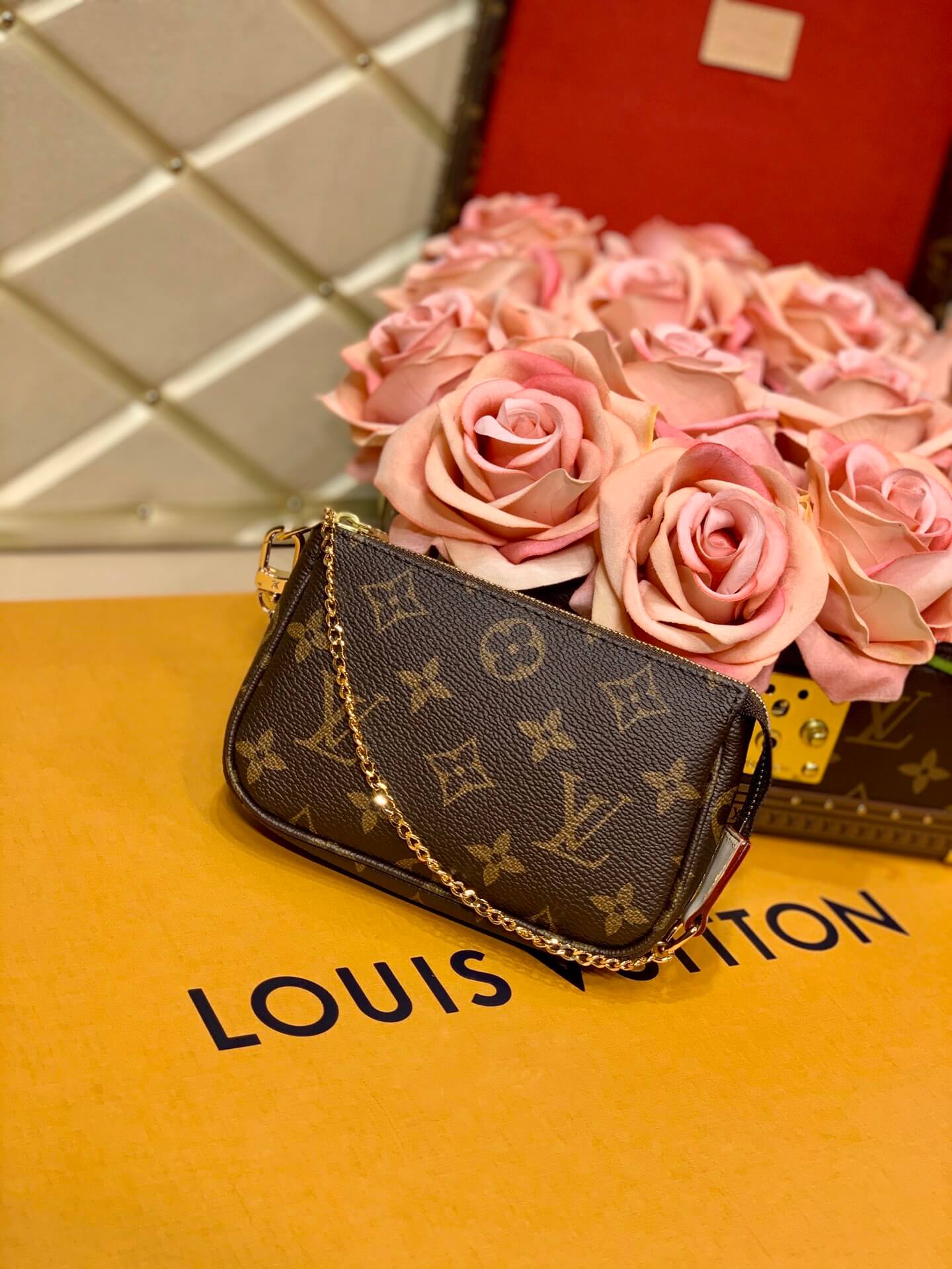 m58009 mini pochette accessories 14cm monogram coffee