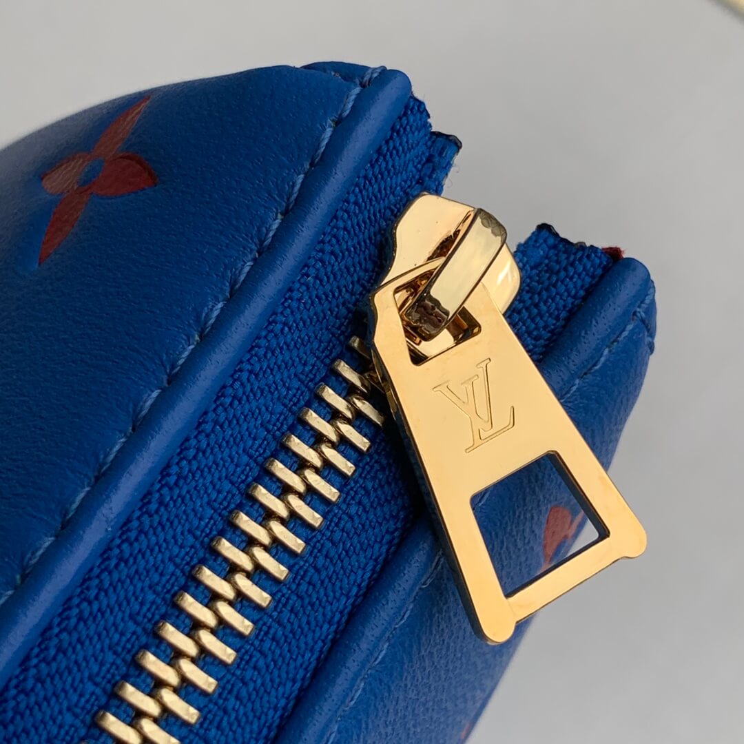 m58626 pochette coussin pm monogram 26cm blue cowhide leather