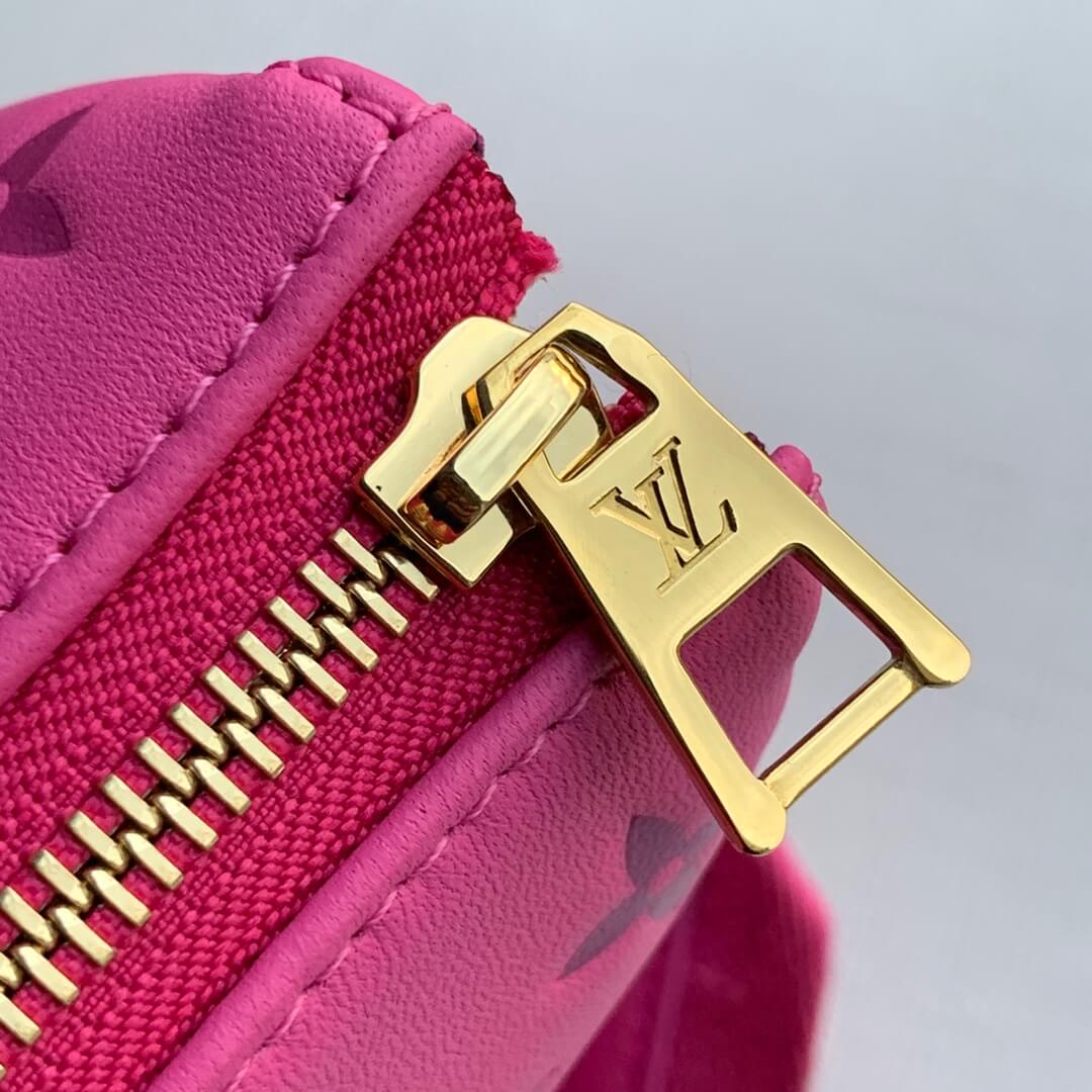 m58628 pochette coussin pm monogram 26cm rose red cowhide leather