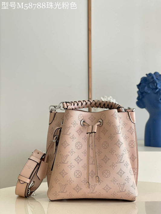 m58788 muria bucket bag monogram 25cm pearlescent pink handbag shoulder bag cross body bags