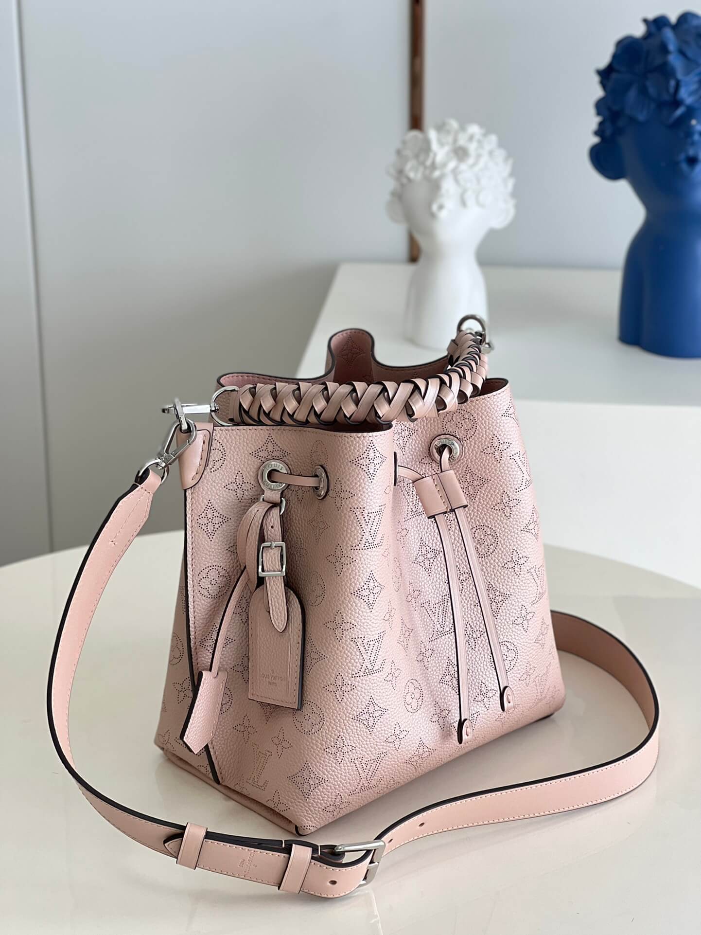 m58788 muria bucket bag monogram 25cm pearlescent pink handbag shoulder bag cross body bags