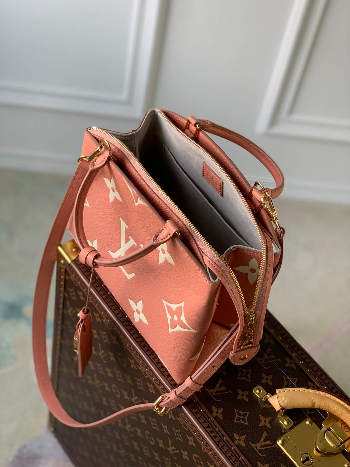 m58916 petit palais monogram 29cm rose pink shoulder bag cross body bags handbag