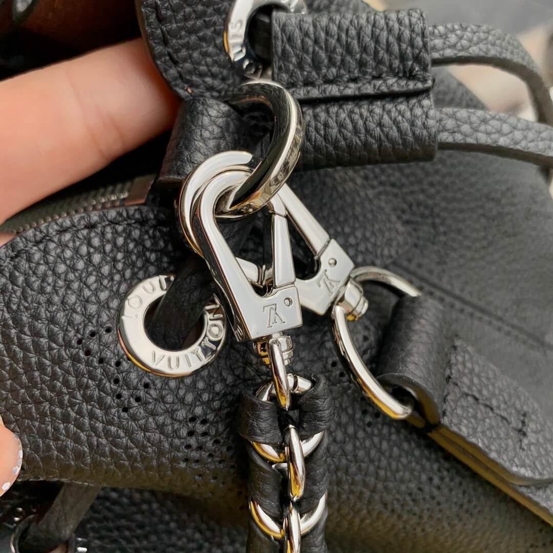 m59200 bella tote monogram 32cm black soft perforated cowhide shoulder bag cross body bags m59655 yellow orange