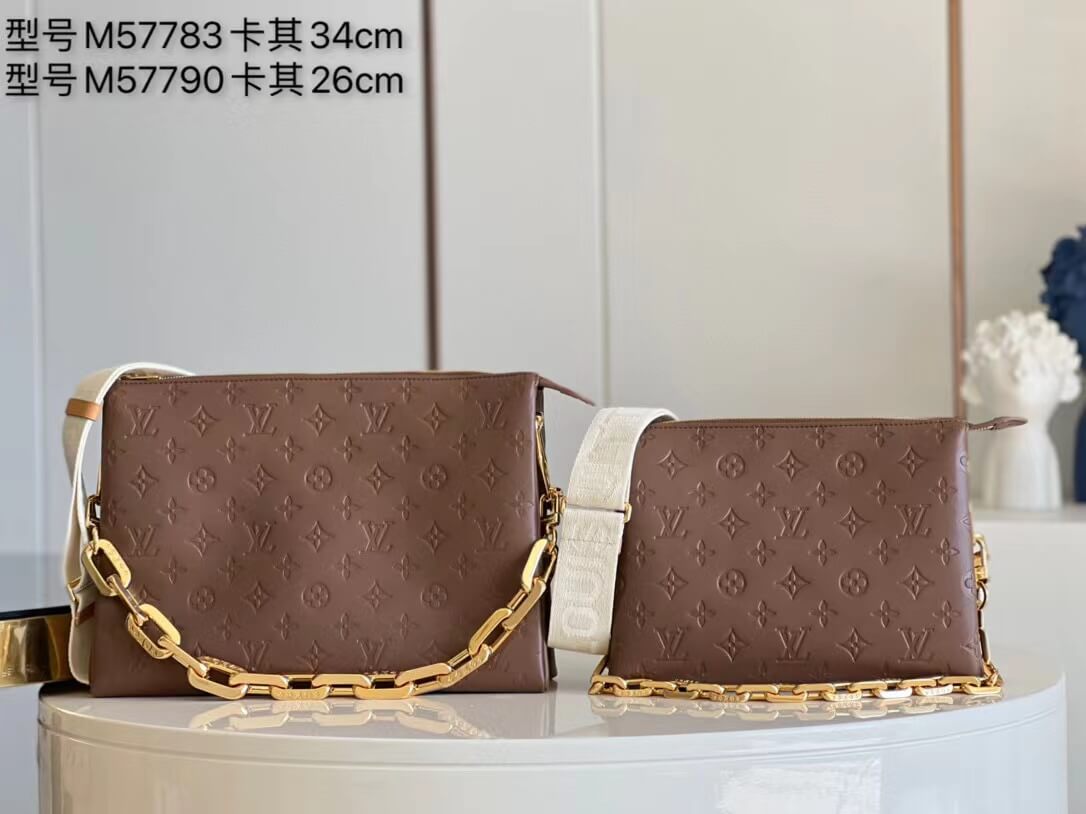 m59279 coussin mm 34cm m59277 pm 26cm monogram taupe