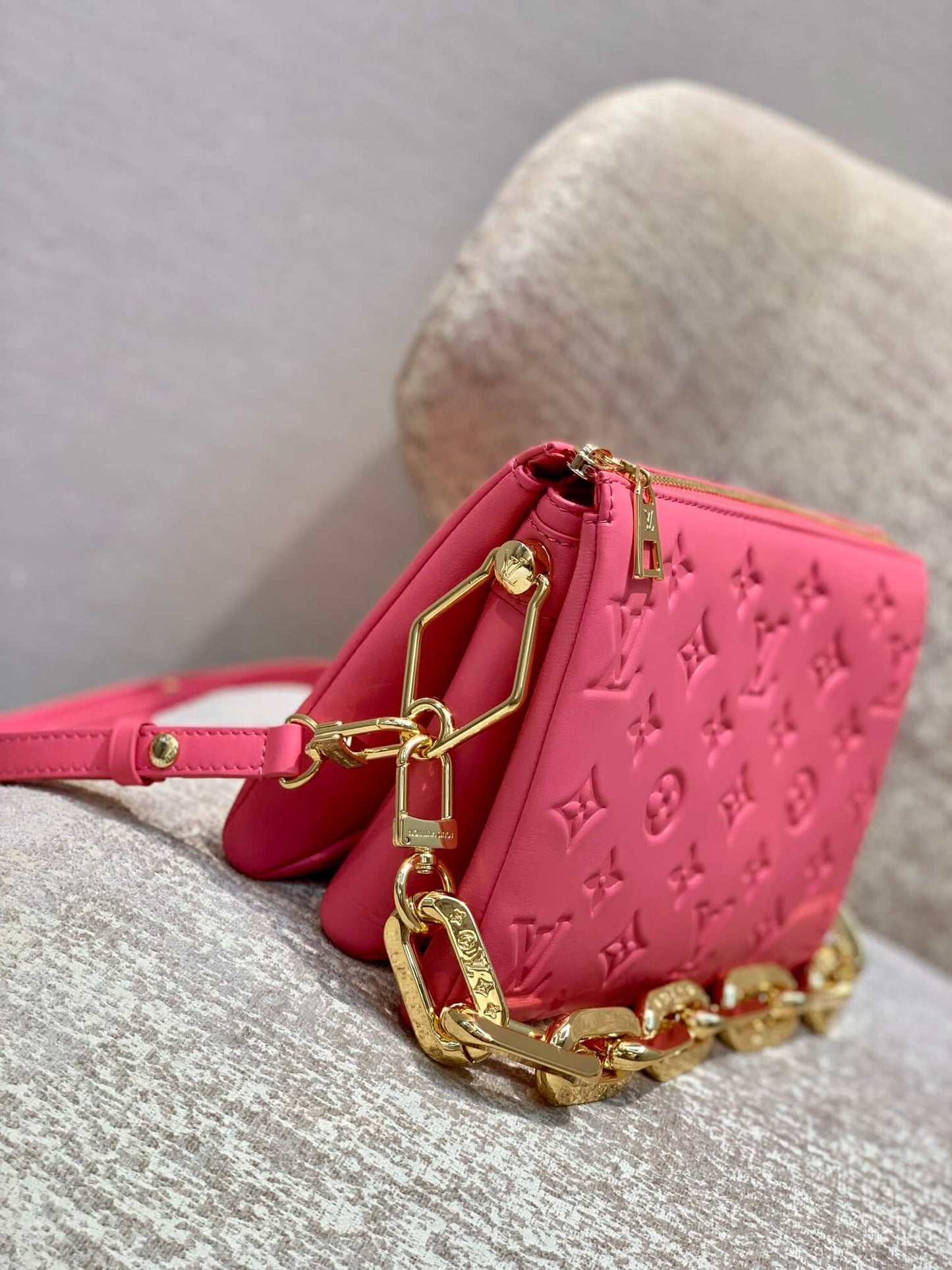 m59396 coussin bb monogram 21cm rose red