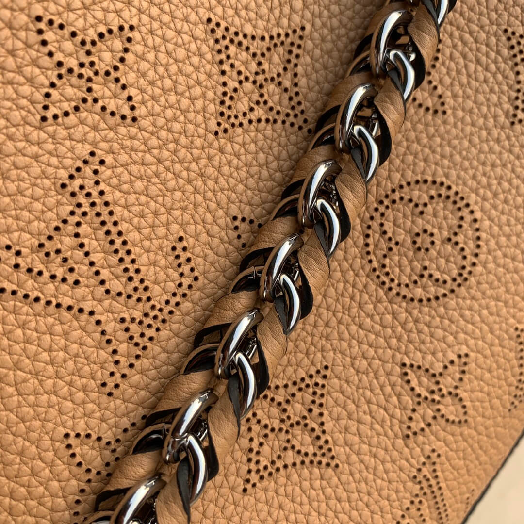 m59655 bella tote monogram 32cm orange yellow soft perforated cowhide shoulder bag cross body bags