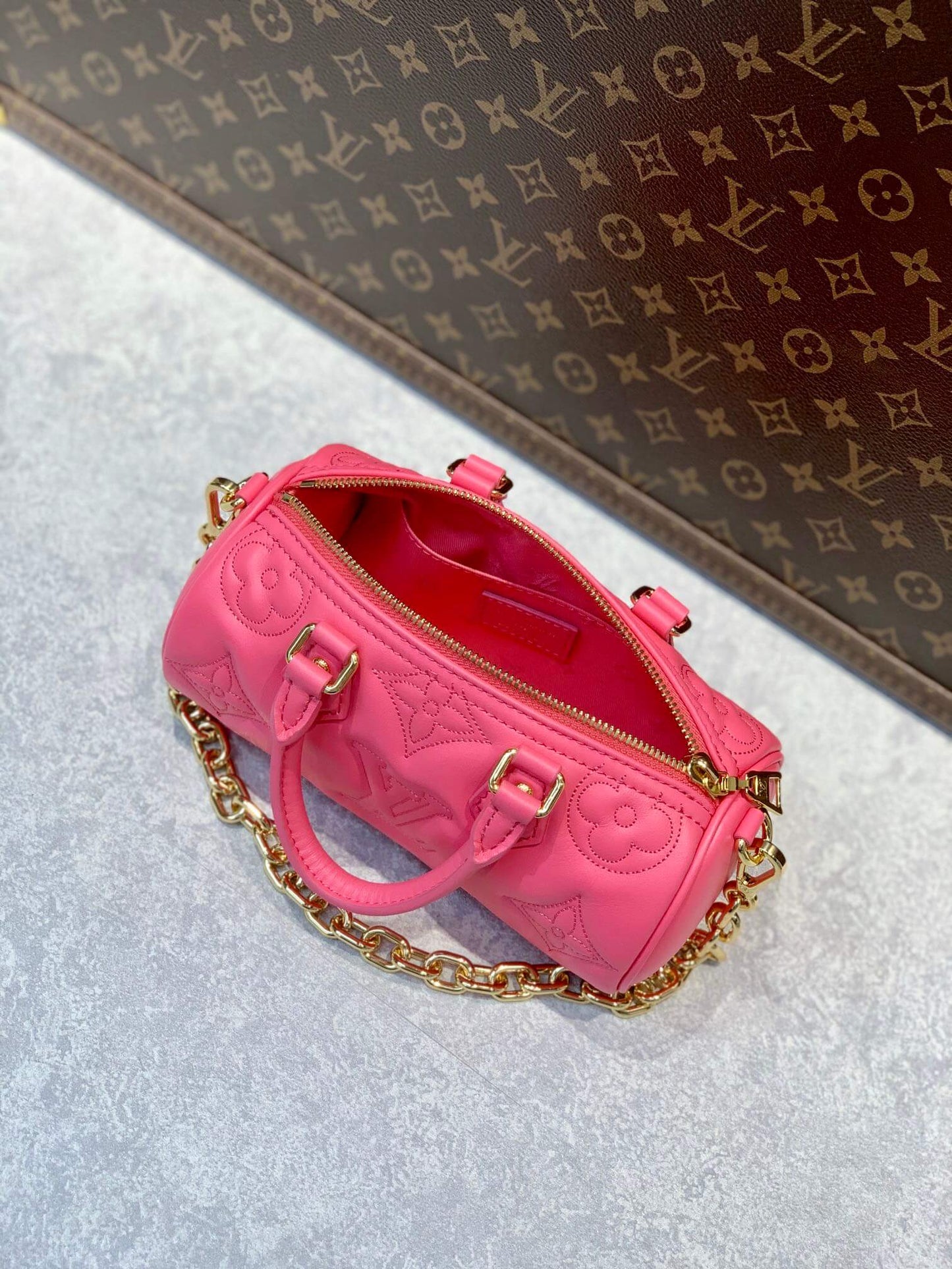 m59826 papillon bb monogram 20cm rose red