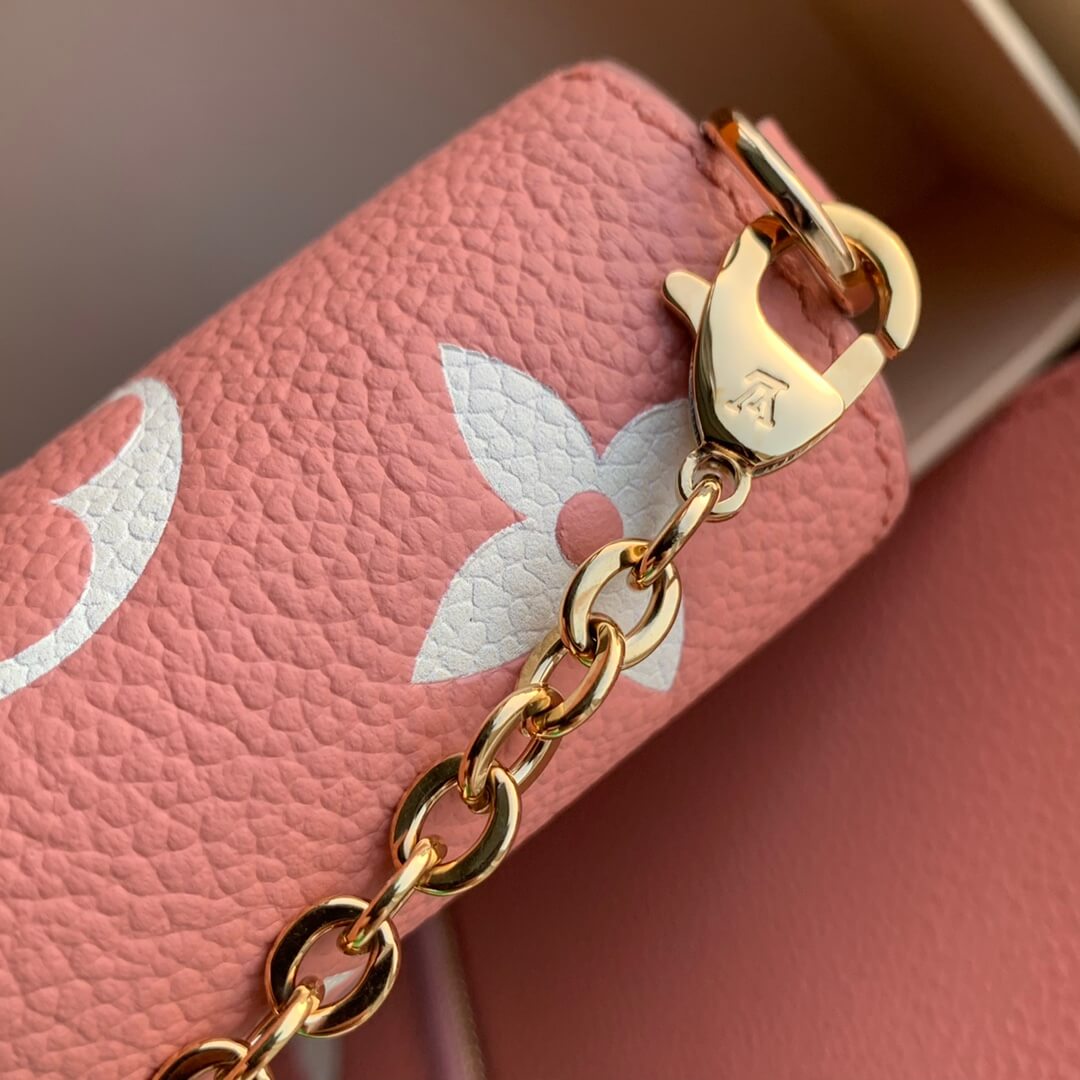 m61276 felicie mini monogram 21cm rose pink shoulder bag cross body bags three in one
