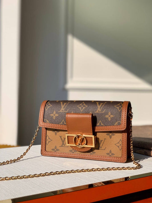 m68746 shoulder bag cross body bags yellow calfskin monogram reverse mini 19cm