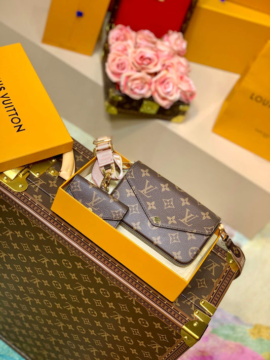 m80091 multi pochette felicie 17cm monogram coffee