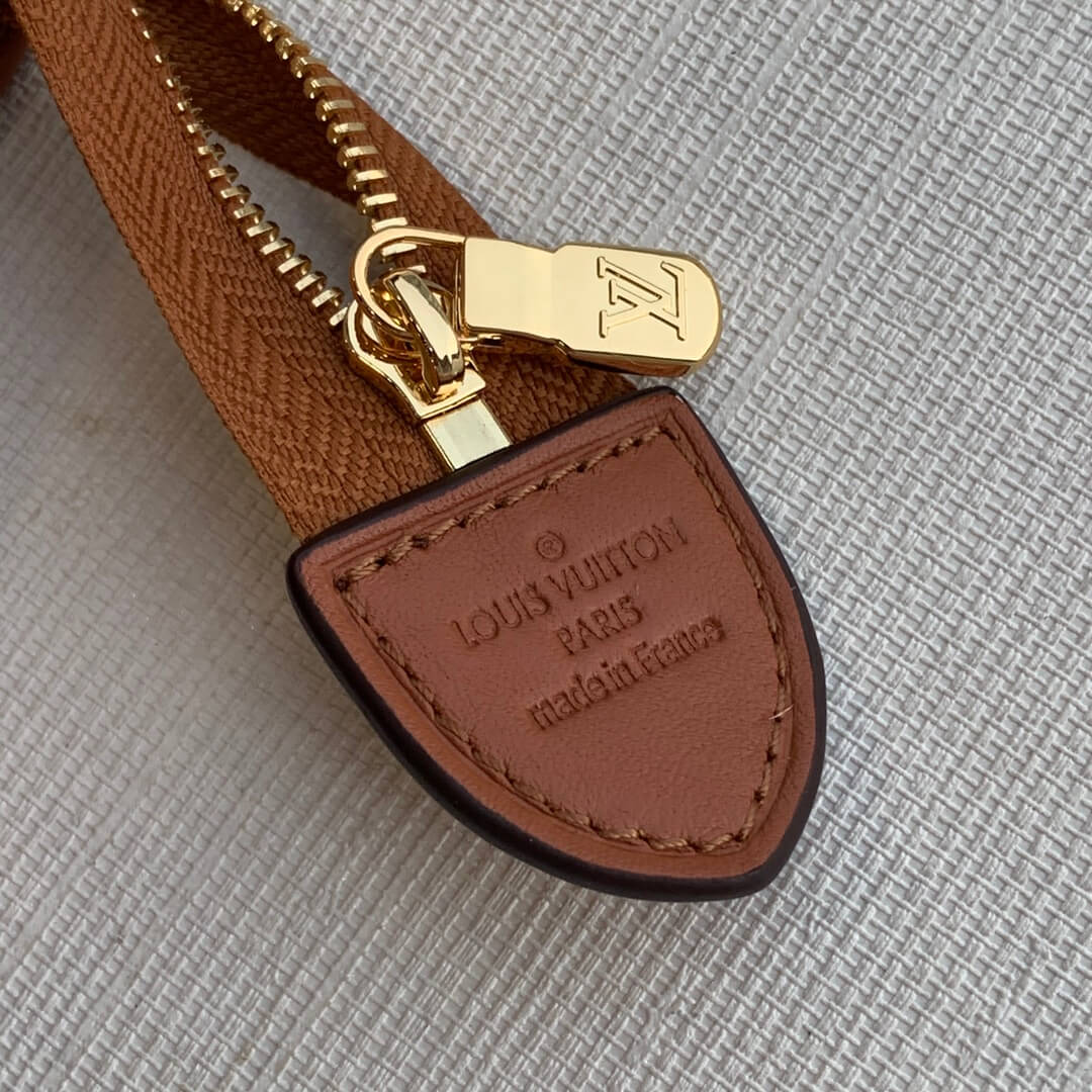 m80351 apricot monogram raffia 25cm clutch bag