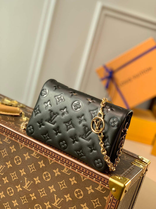 m80742 pochette coussin mini monogram 20cm black cowhide leather
