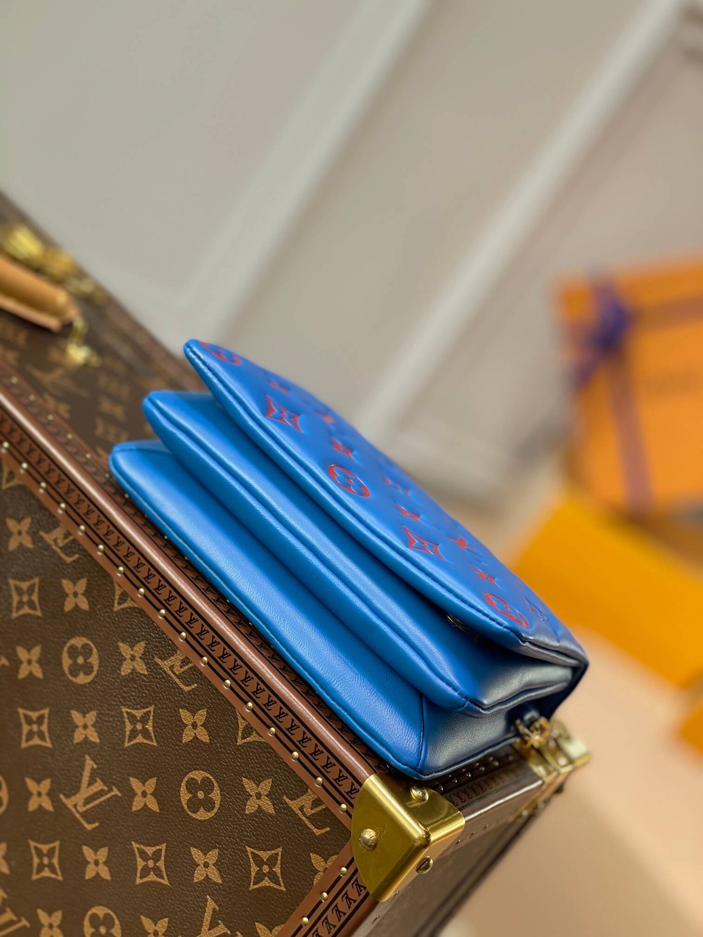 m80742 pochette coussin mini monogram 20cm blue cowhide leather
