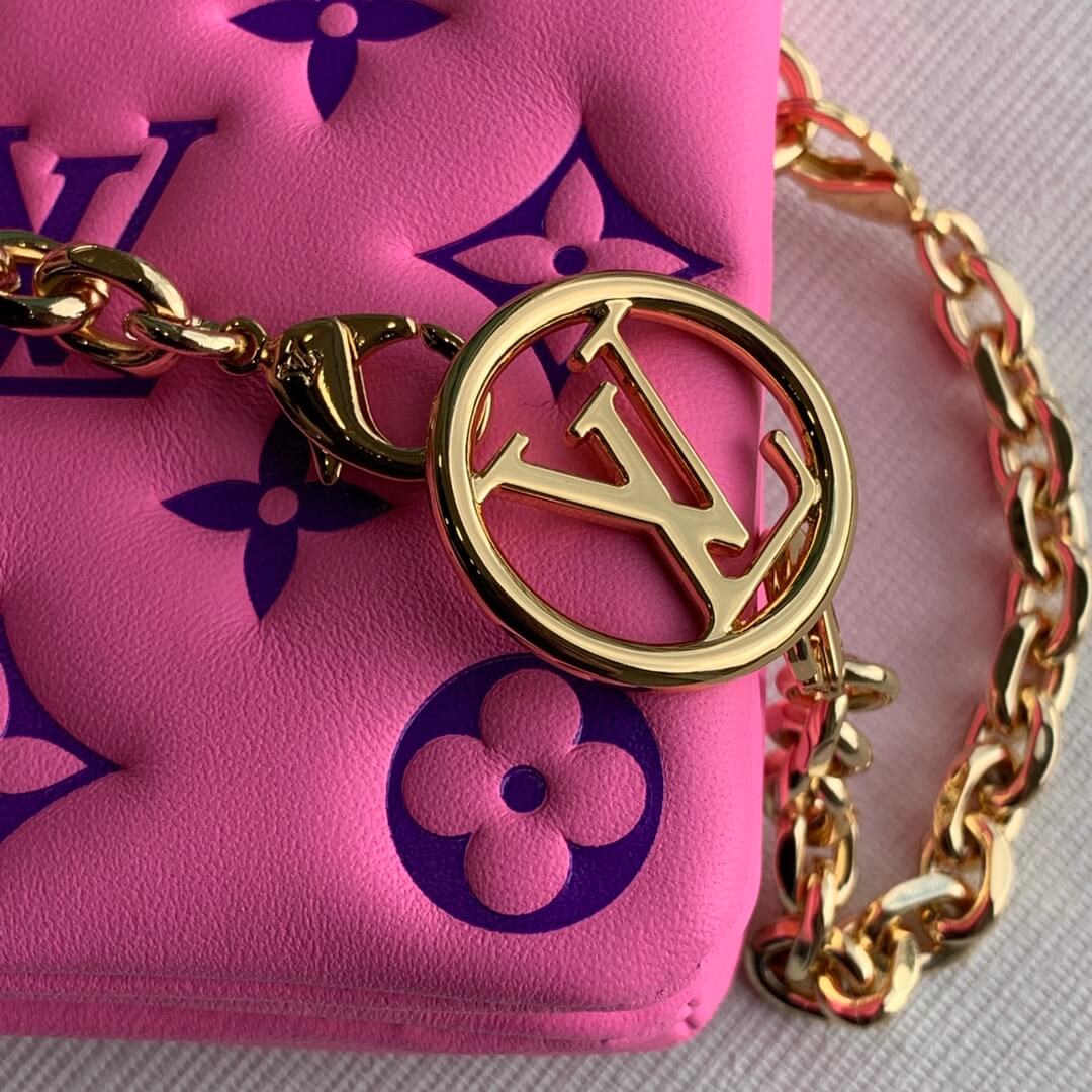 m80742 pochette coussin mini monogram 20cm rose red cowhide leather