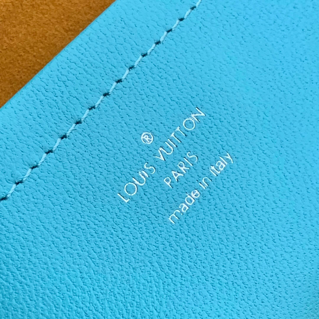m80744 pochette coussin mini monogram 20cm light blue yellow cowhide leather