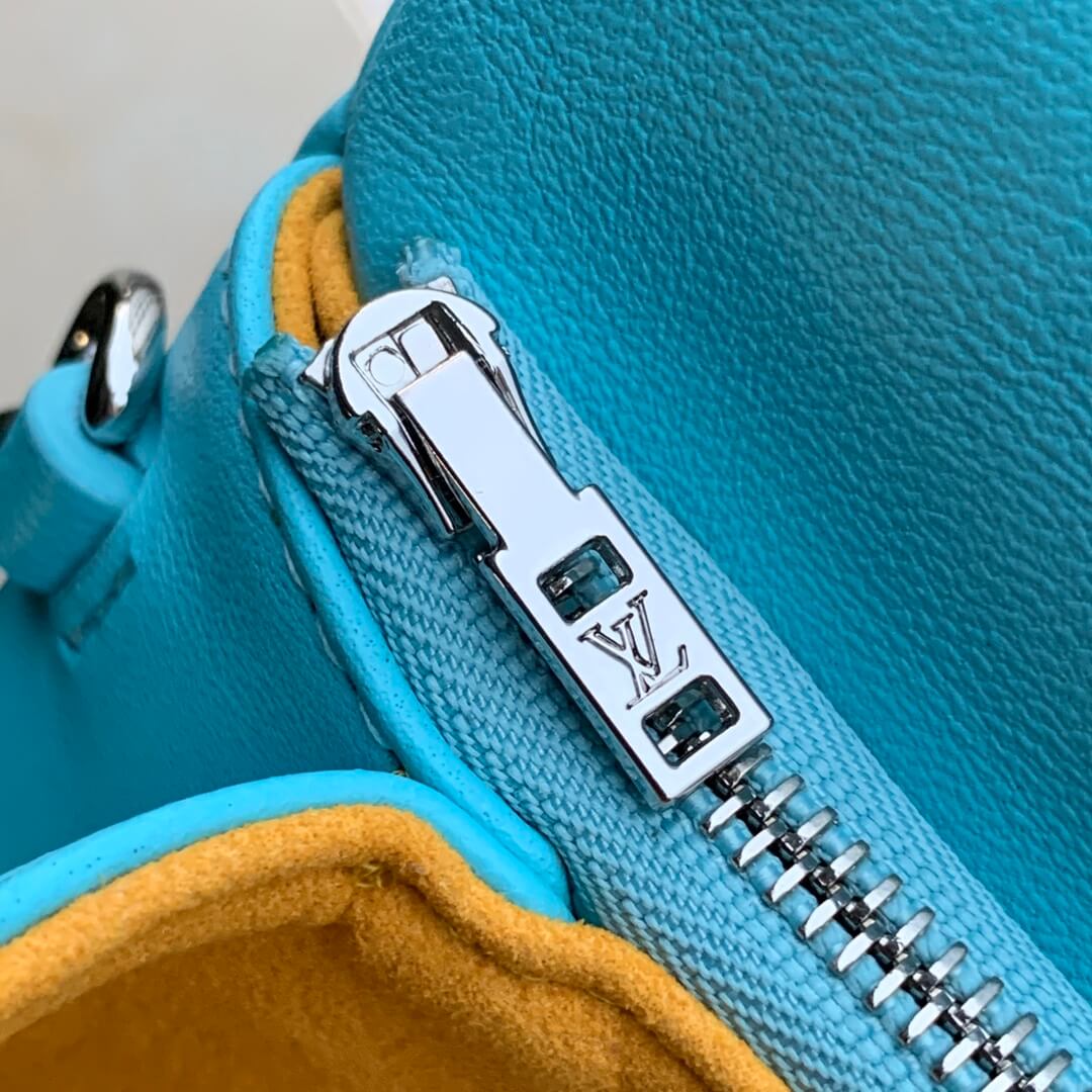 m80744 pochette coussin mini monogram 20cm light blue yellow cowhide leather