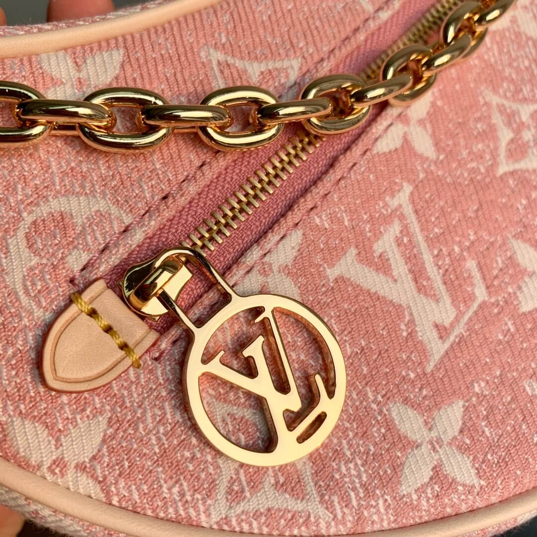 m81166 pink jeans loop 23cm monogram moon bag