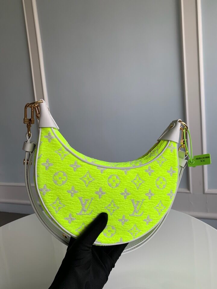 m81484 loop moon bag moon bag monogram 23cm yellow subaxillary bag shoulder bag cross body bags