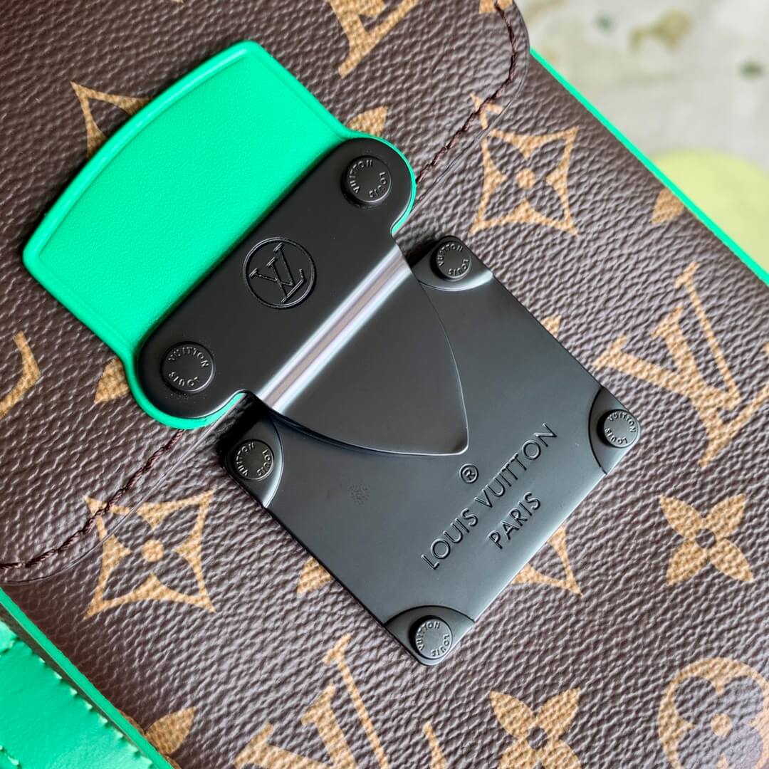 m81522 s lock vertical wearable green calfskin monogram macassar 12cm s lock vertical wearable shoulder bag cross body bags