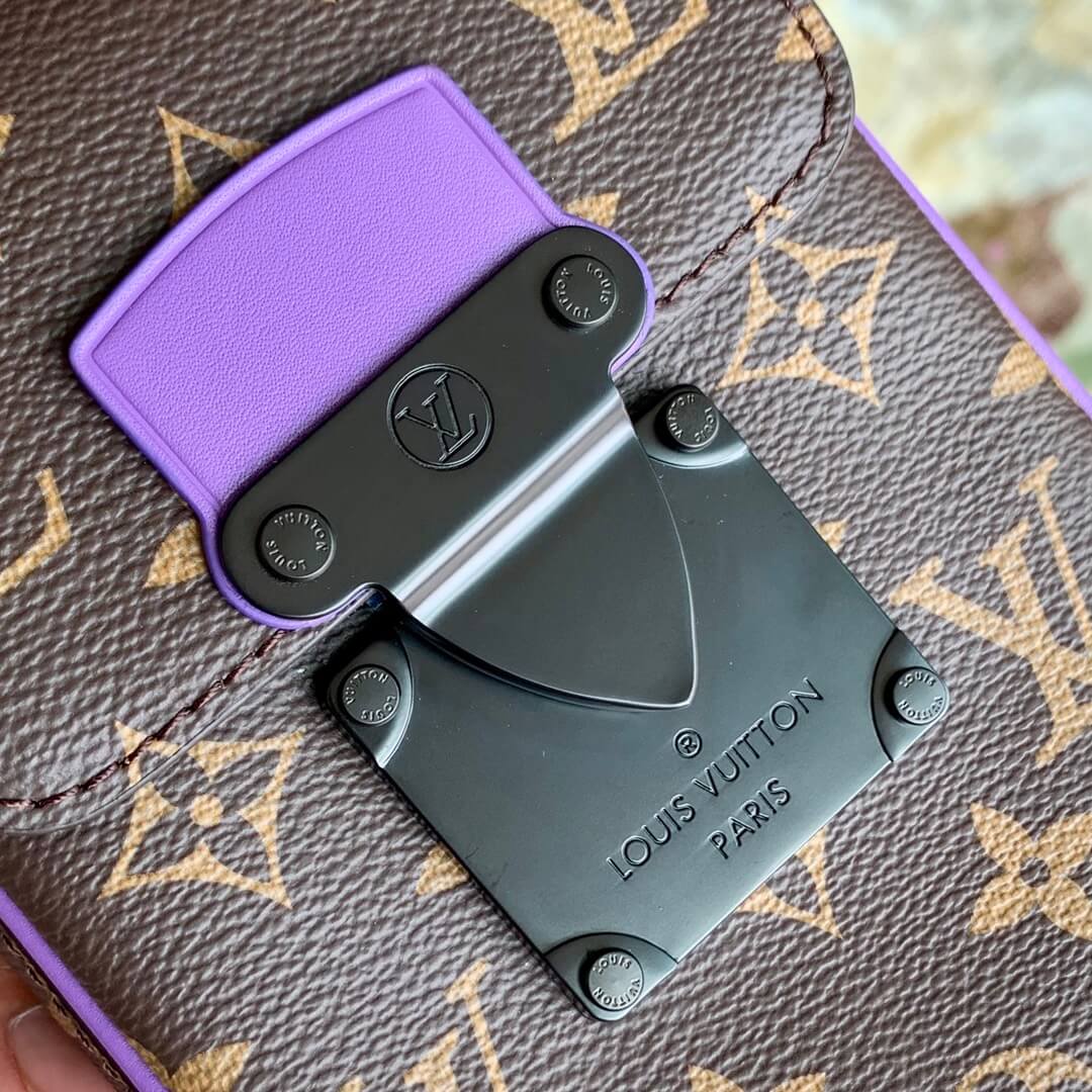 m81522 s lock vertical wearable shoulder bag cross body bags purple calfskin monogram macassar
