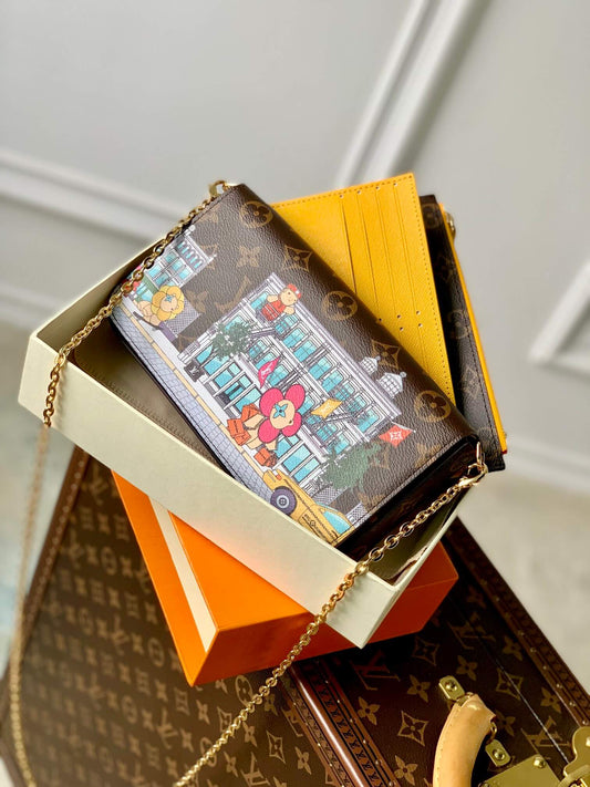 m81762 pochette felicie monogram 21cm myosotis yellow