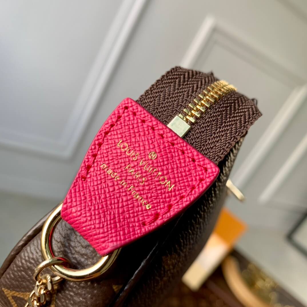 m81633 mini pochette accessoires monogram 15 5cm rose red