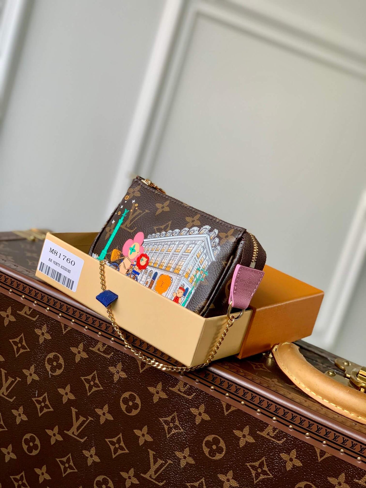 m81760 mini pochette accessoires monogram 15 5cm pink