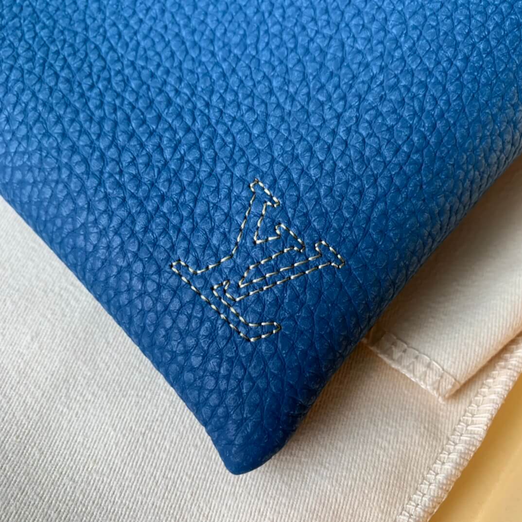 m81781 pochette to go 30cm blue full leather pochette to go taurillon mens bag man bag clutch bag