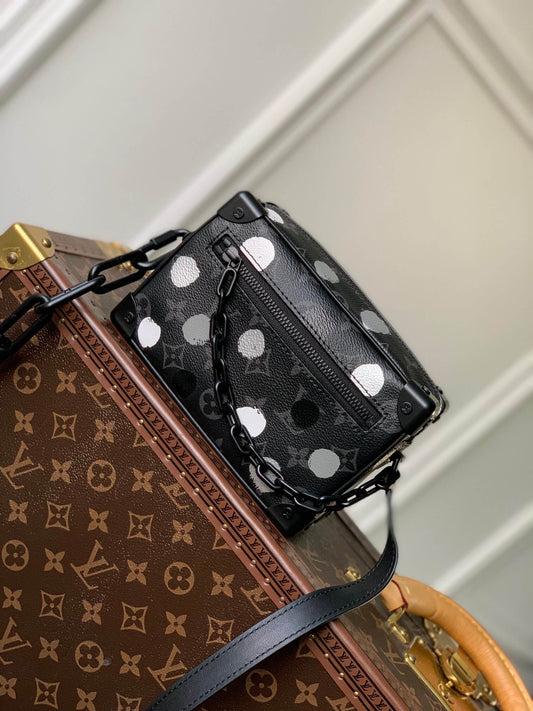 m81936 mini soft trunk monogram 18cm black and white mens bag man bag shoulder bag cross body bags