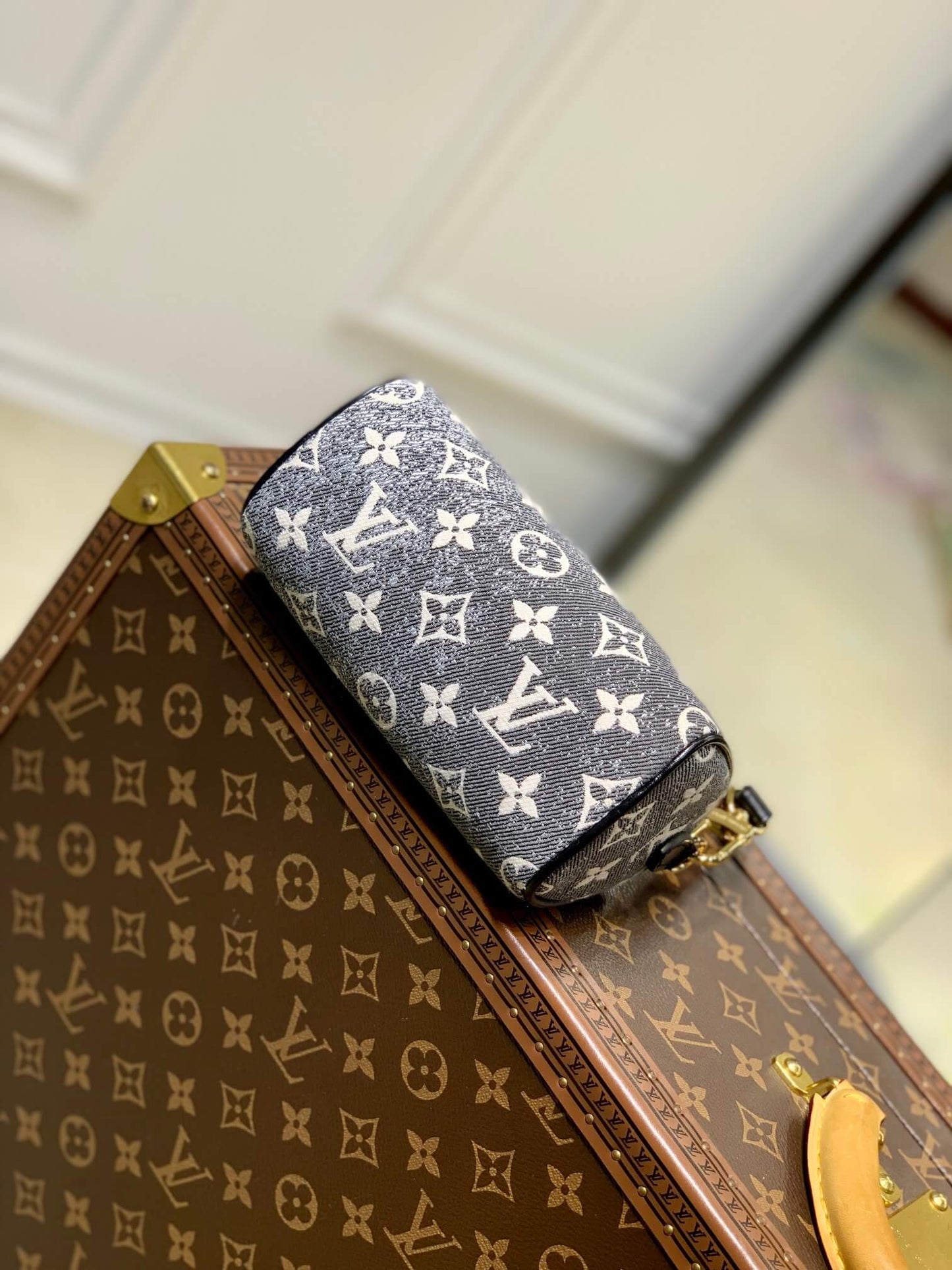 m82242 nano speedy monogram 16cm black jeans shoulder bag cross body bags handbag