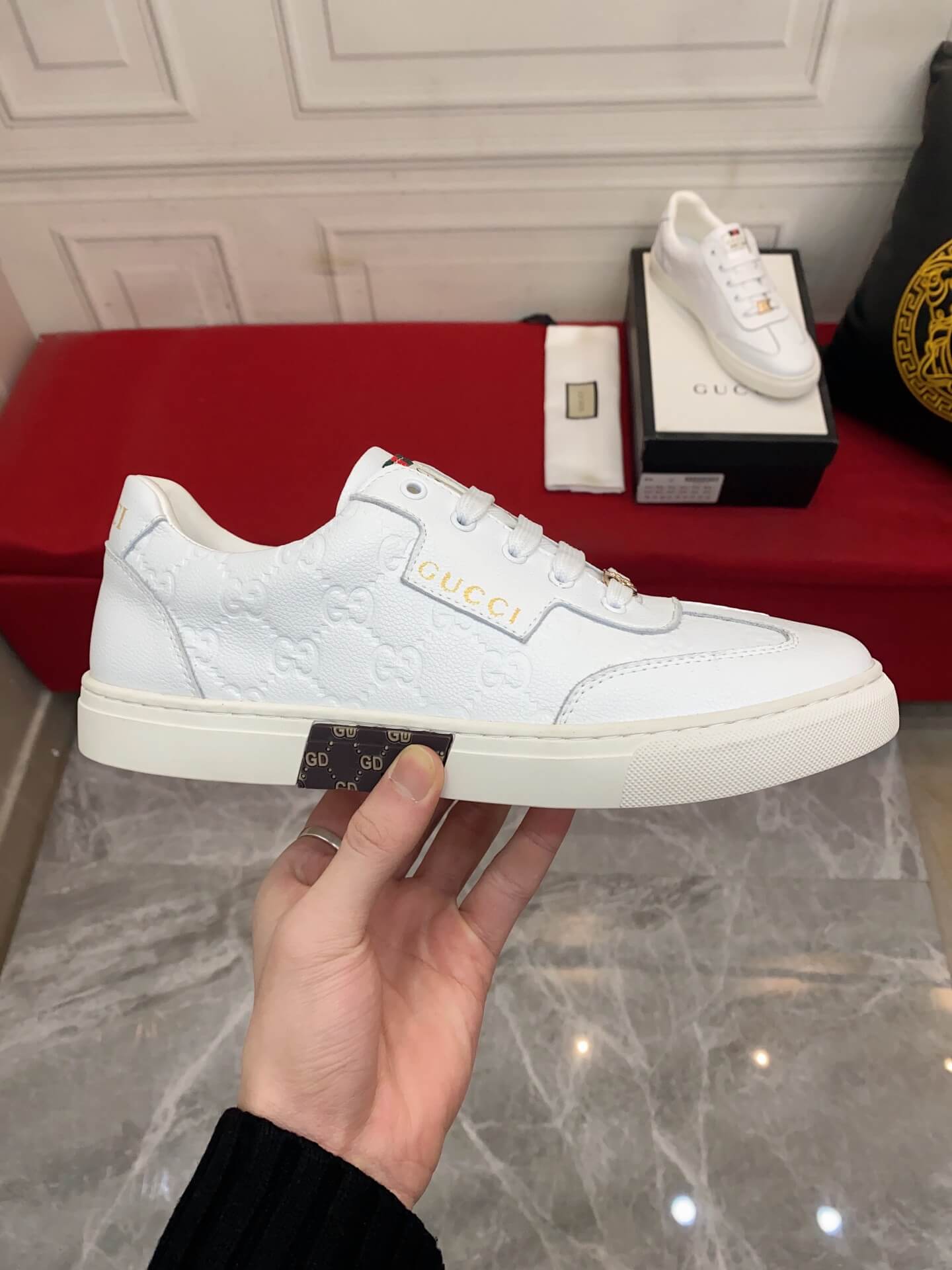mens shoes gg casual korean style 38 44 mens size white 1