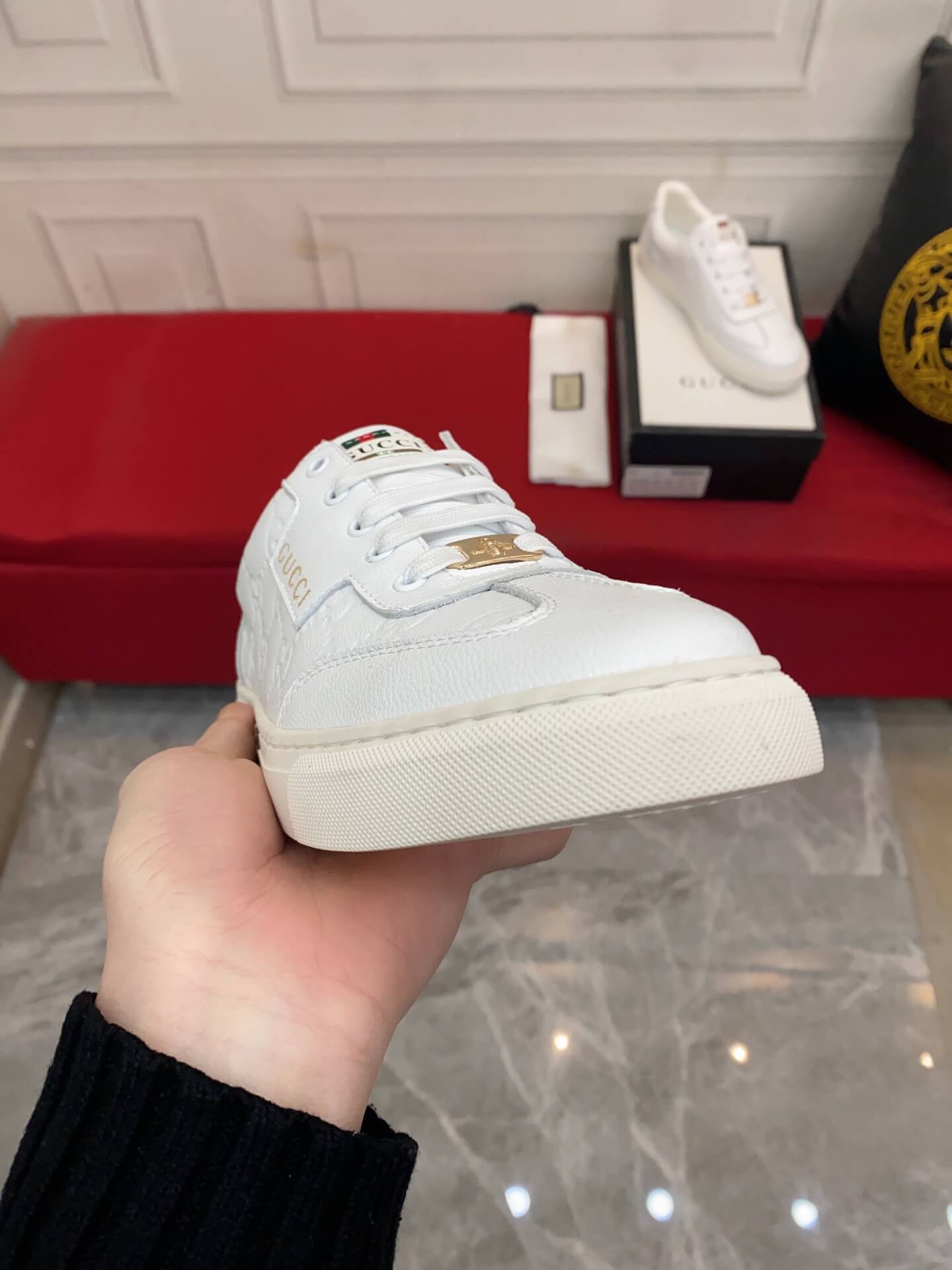 mens shoes gg casual korean style 38 44 mens size white 1