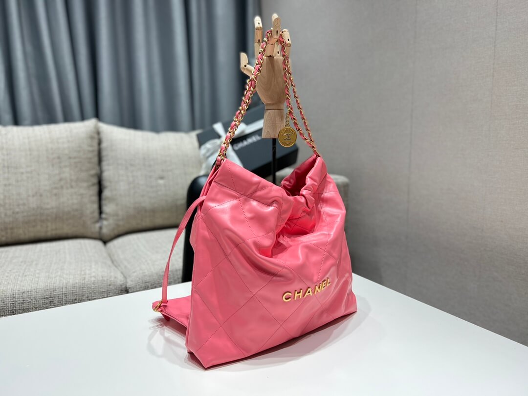 ?????????? mm calfskin and gold metal 39cm coral powder shoulder bag cross body bags