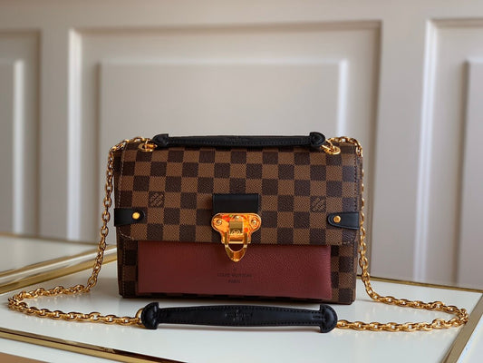 n40109 saint placide damier ebene maroon 25cm shoulder bag cross body bags