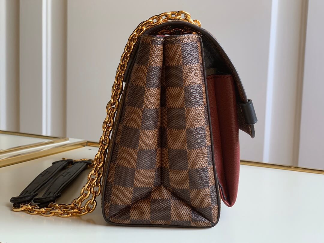 n40109 saint placide damier ebene maroon 25cm shoulder bag cross body bags