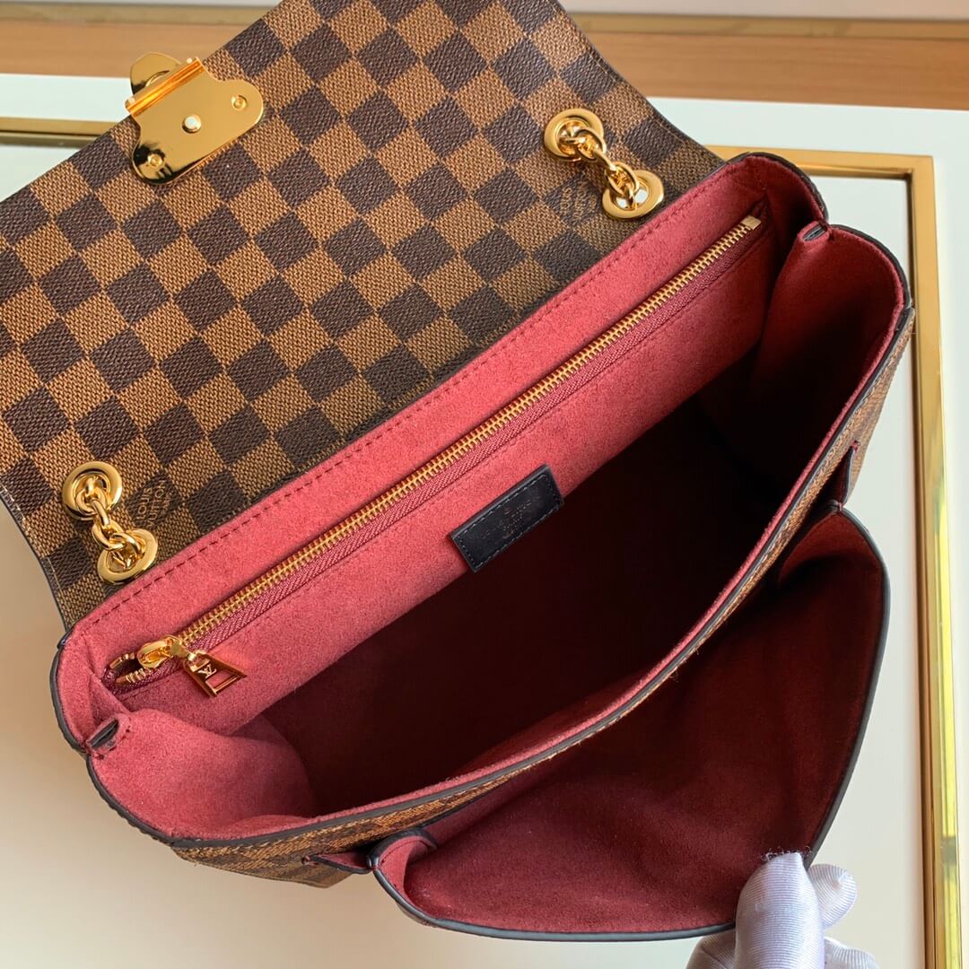 n40109 saint placide damier ebene maroon 25cm shoulder bag cross body bags