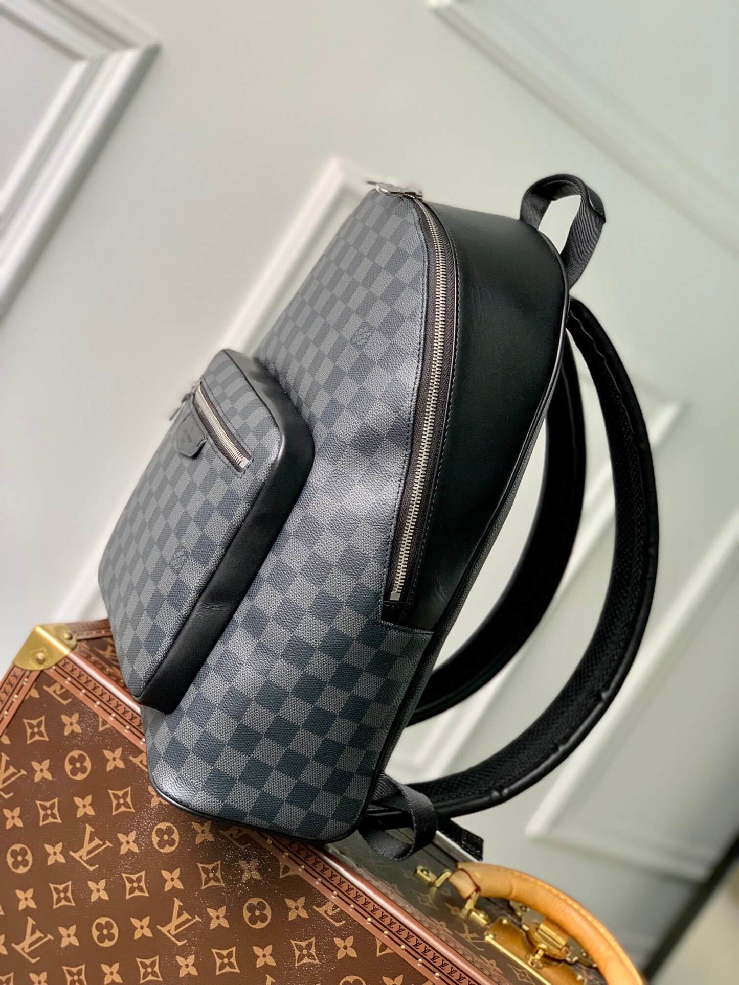 n40365 josh montsouris monogram macassar 32cm black damier coated canvas in graphite