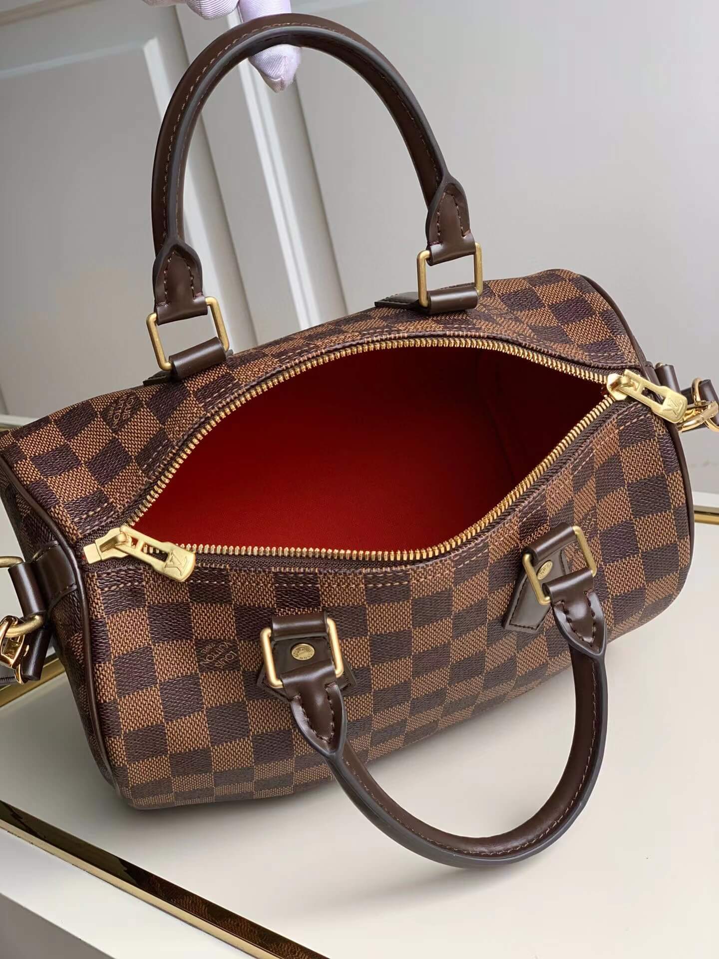 n41368 speedy bandouliere 25cm travel bag monogram brown