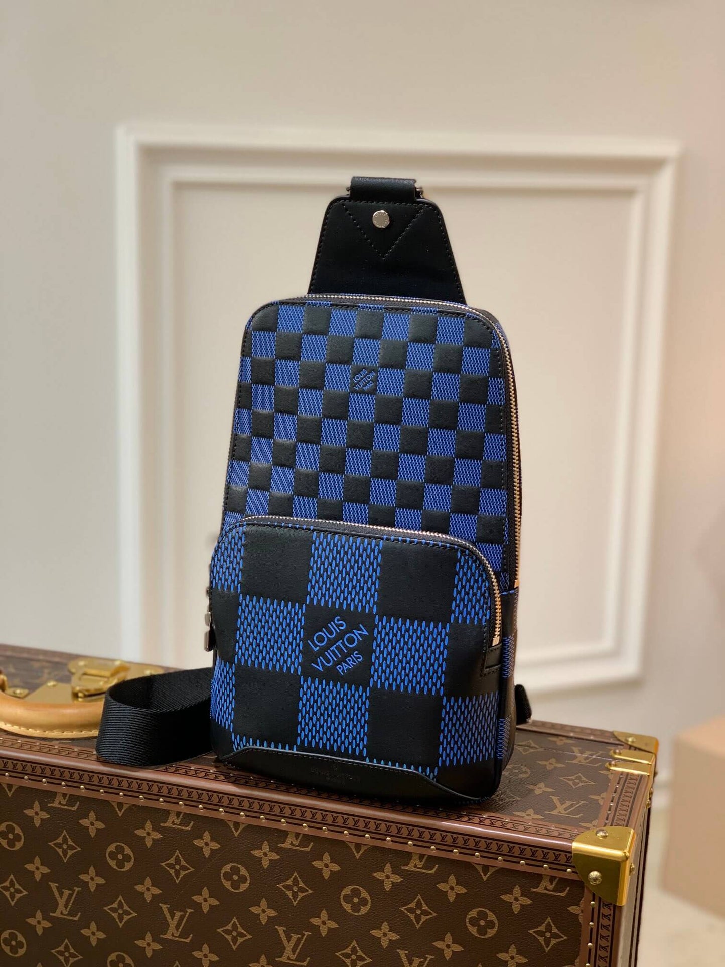 n50038 avenue damier infini 3d 20cm blue