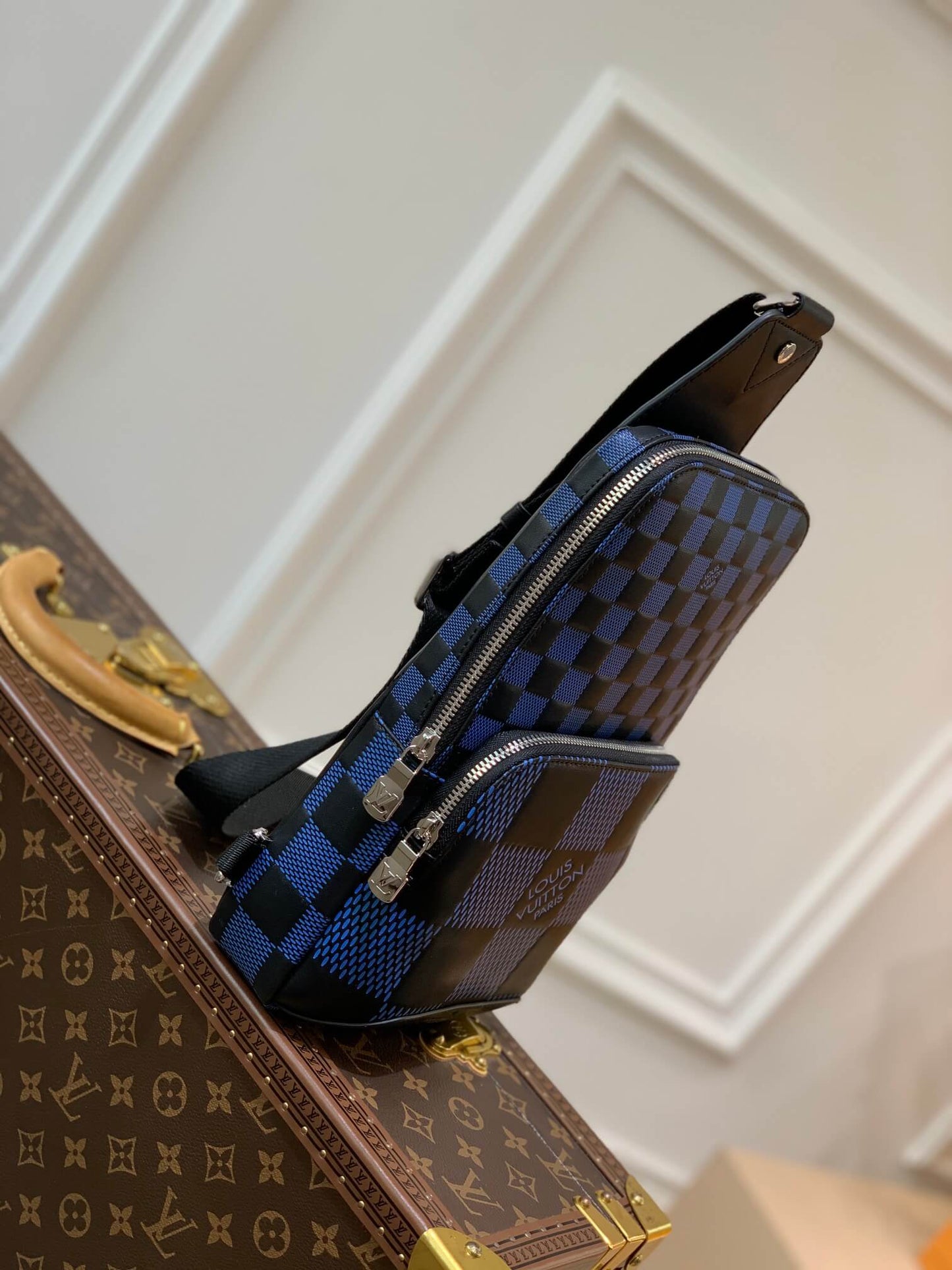 n50038 avenue damier infini 3d 20cm blue