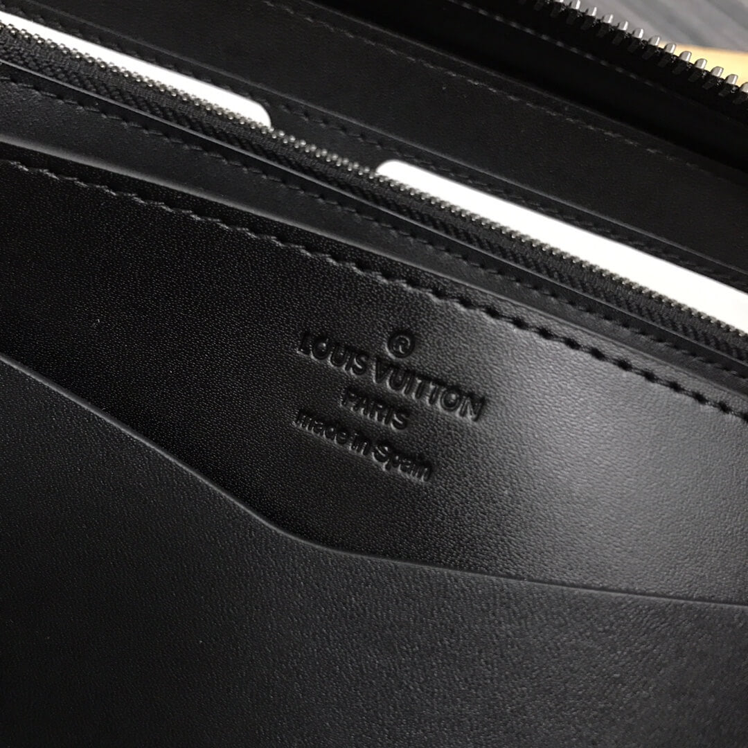 n63333 brazza clutch bag damier embossing wallet black mens bag man bag