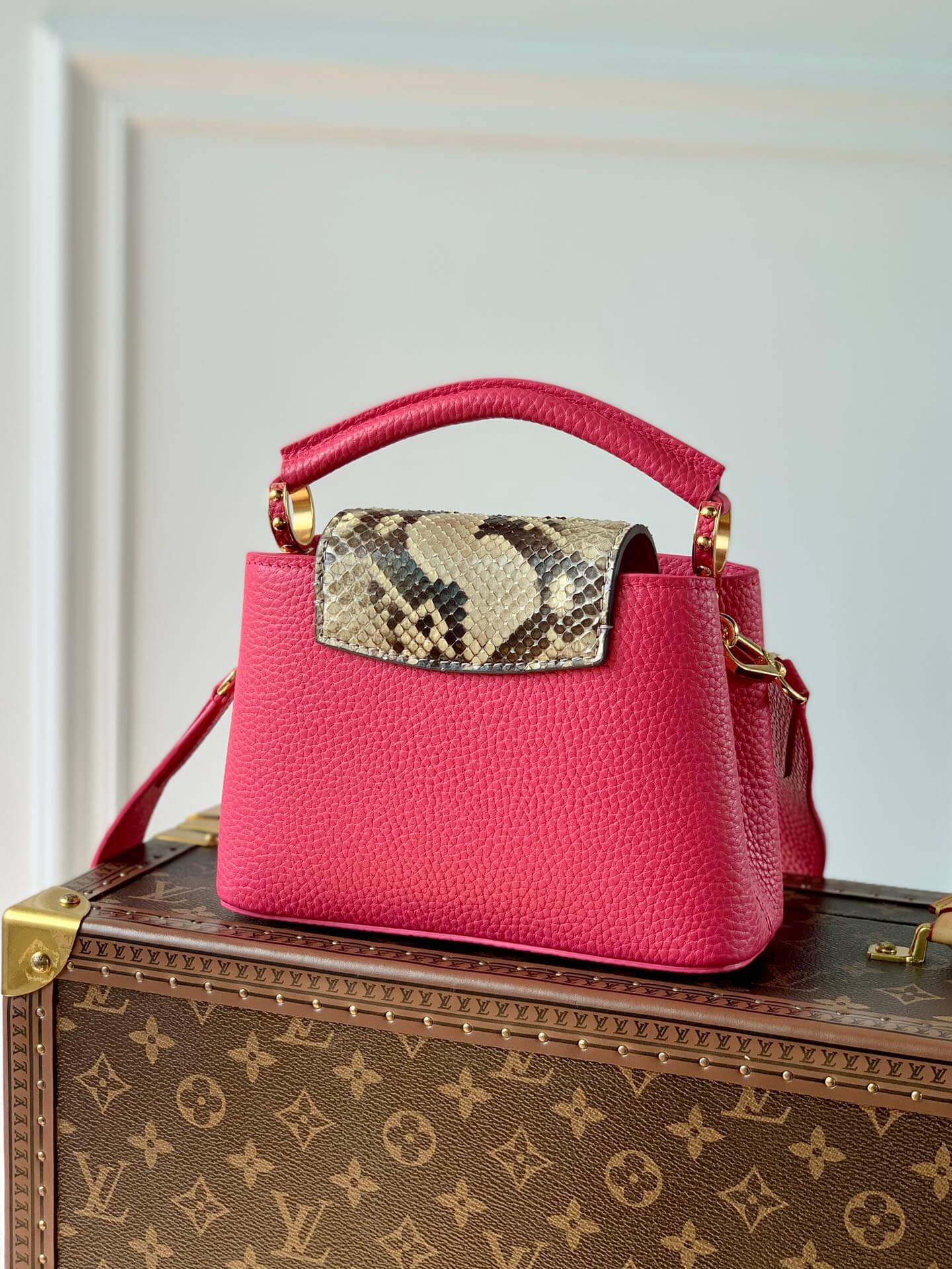 n81209 capucines bb taurillon 21cm rose red