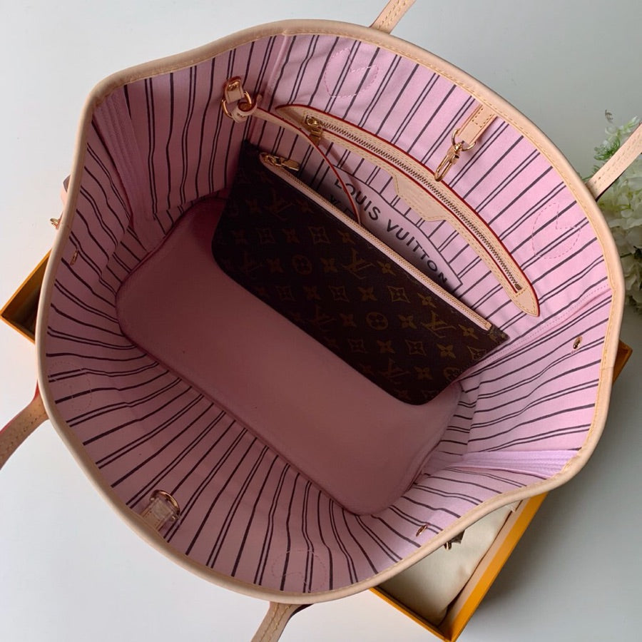 neverfull m50366 pink inside mm monogram