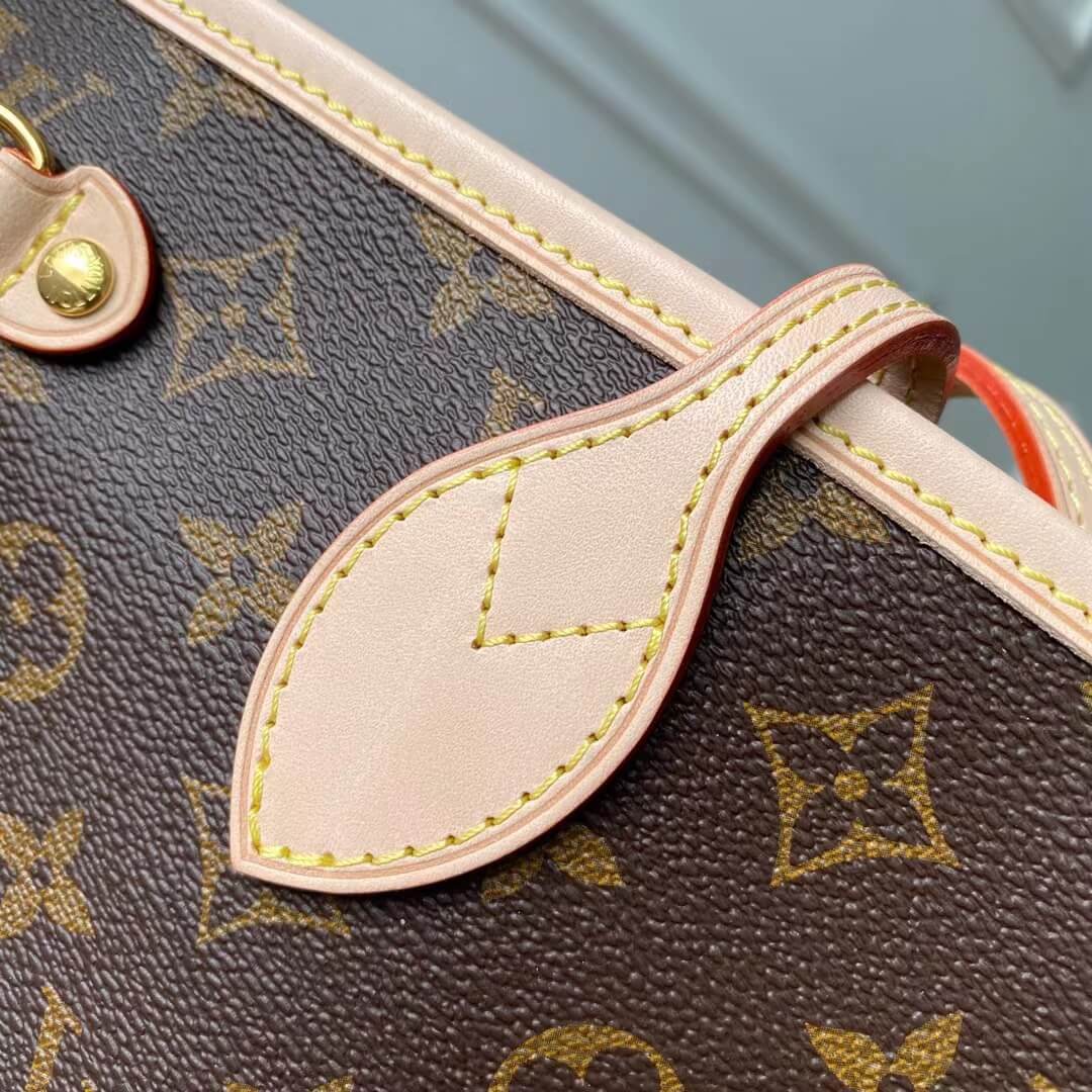 neverfull pm tote bag monogram apricot inside m41245 my lv heritage