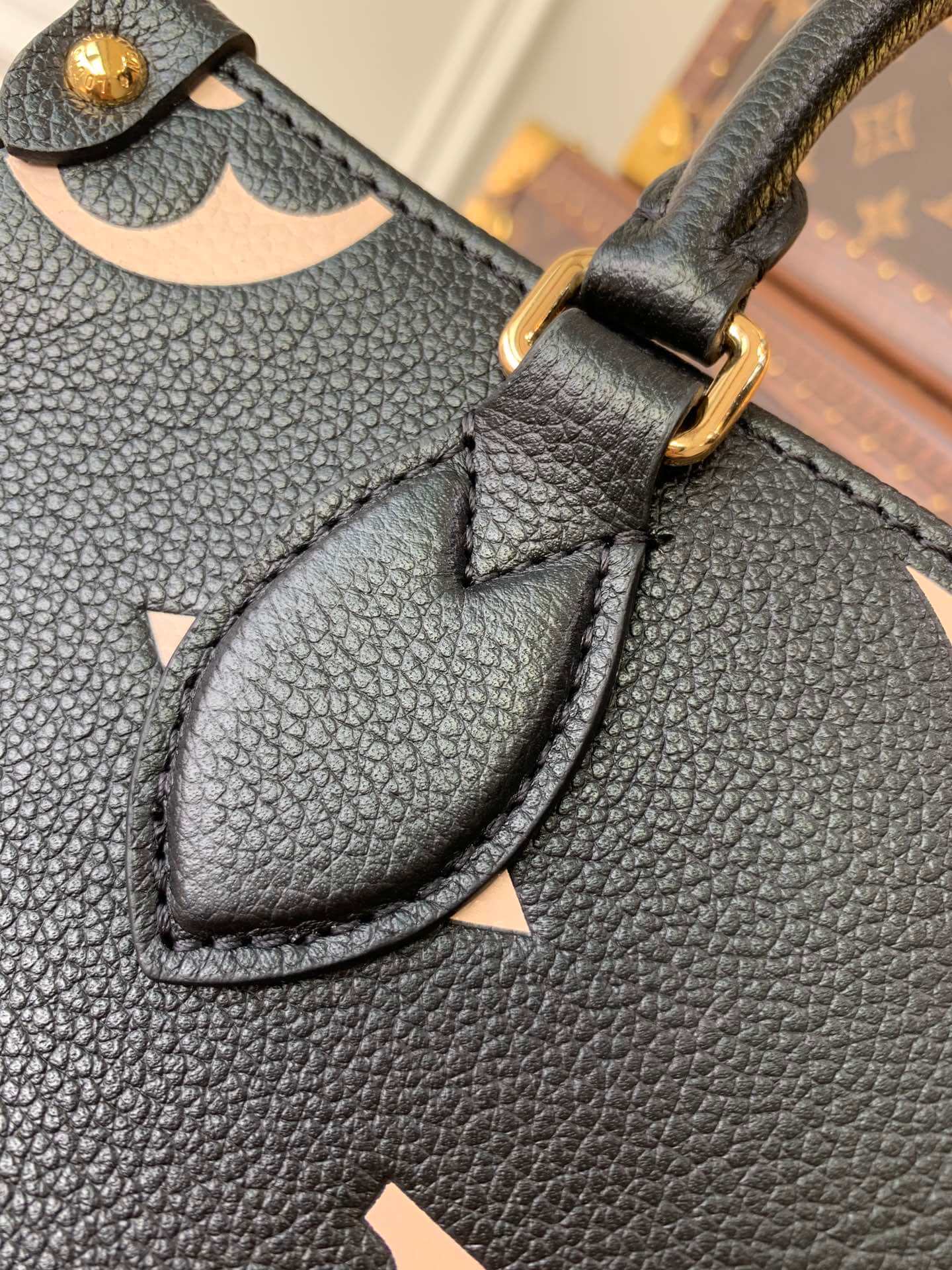 black monogram embreinte leather shoulder bag