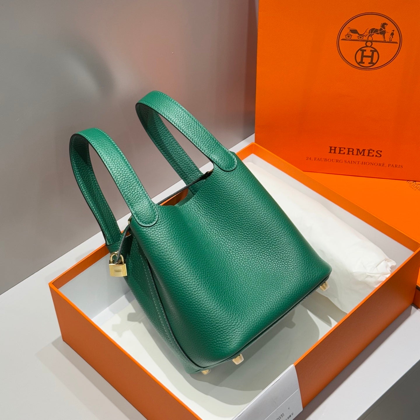 HM picotin lick 18cm togo gold hardware  peacock green QWE08271