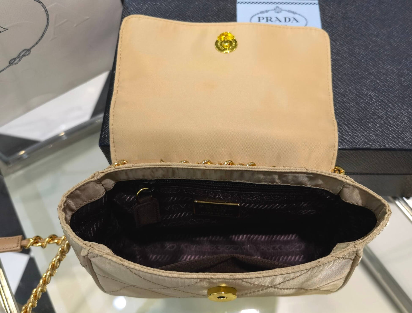 pra 1bd622 rhombus chain satchel yellow 18cm free shipping shoulder bag cosmetic bag