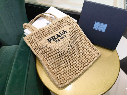 pra 1bg393 coconut fiber tote bag 36cm apricot