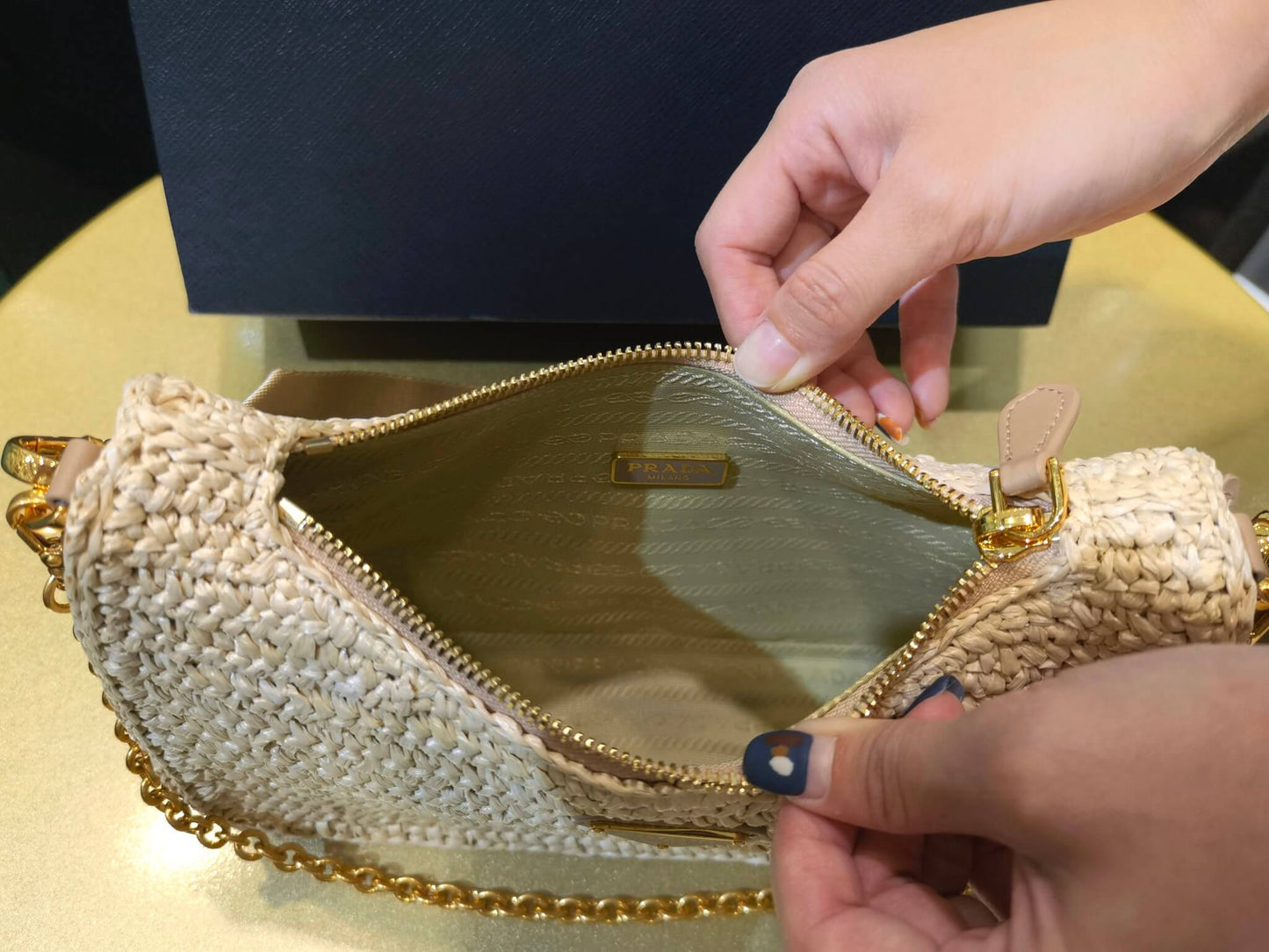 pra 1bh204 three in one hobo shoulder bag 23cm apricot