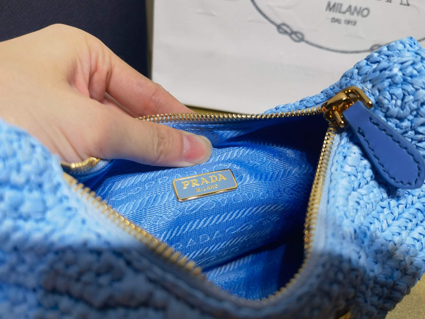 pra 1bh204 three in one hobo shoulder bag 23cm blue